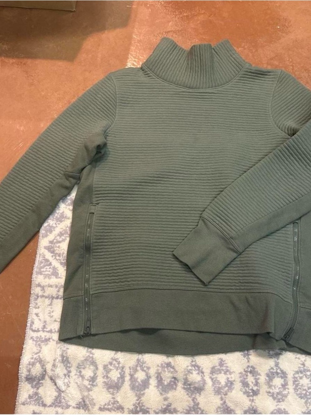 all in motion Olive Green Ribbed Mock Neck Sweater